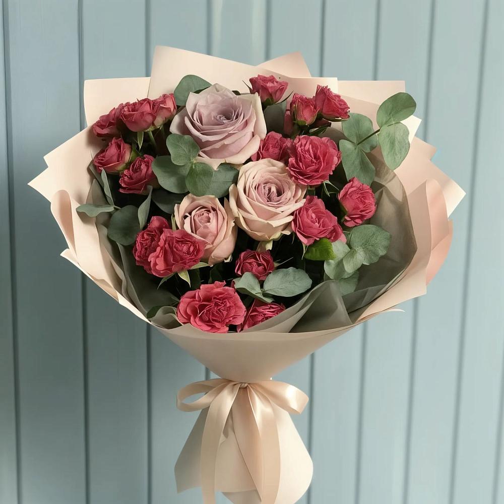 Букет цветов из: Гвоздики и Розы в Малке