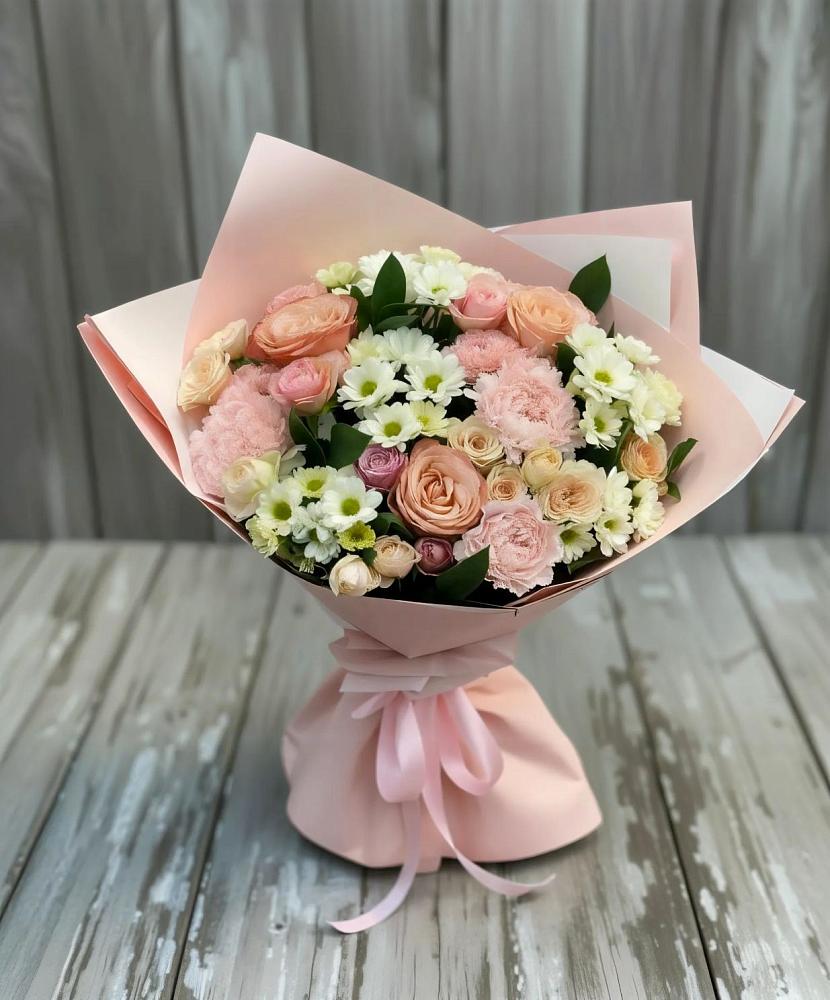 Букет цветов из: Гвоздики, Розы и Хризантемы в Малке