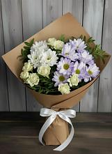 Букет цветов из:  Хризантемы и Розы в Малке