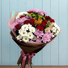Букет цветов из:  Розы, Хризантемы и Альстромерии в Малке