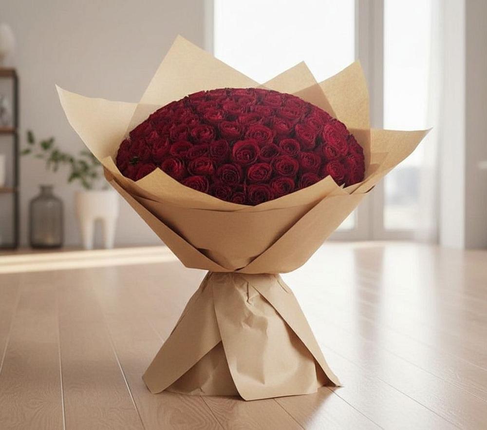 Букет 101 Красная роза в Малке