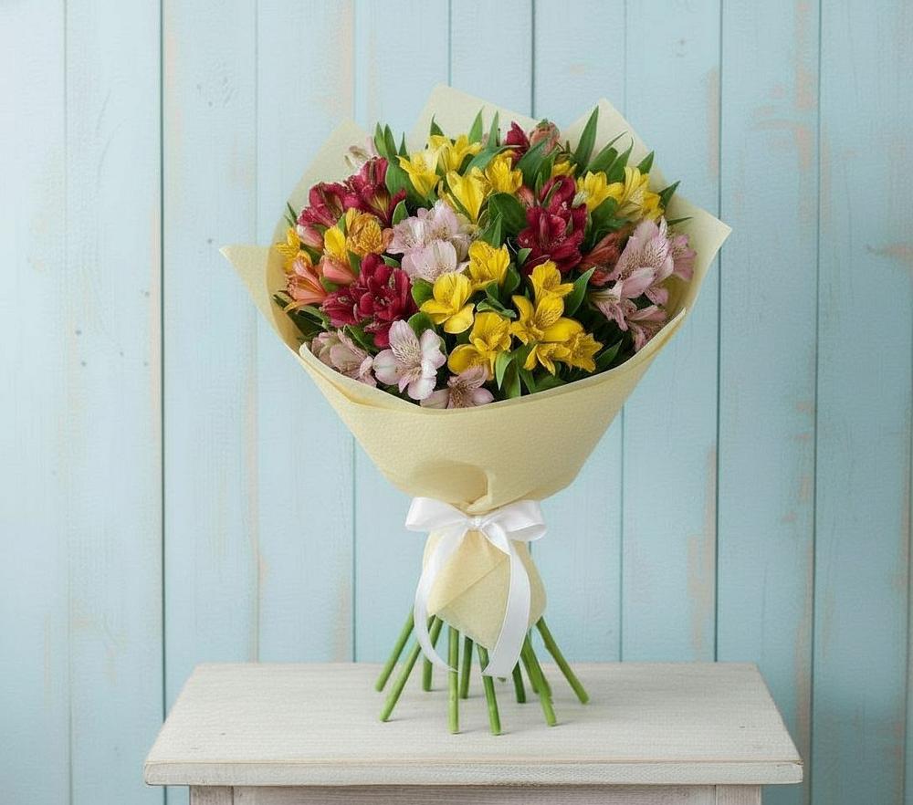 Букет цветов из: Альстромерии в Малке