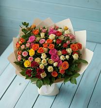 Букет Микс из разноцветных кустовых роз #REPLACE_PRED# Малке